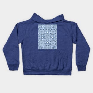 Delicate blue and white pattern. Kids Hoodie